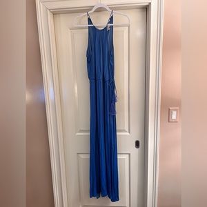 Blue silk maxi dress. Size S. Good wedding guest dress